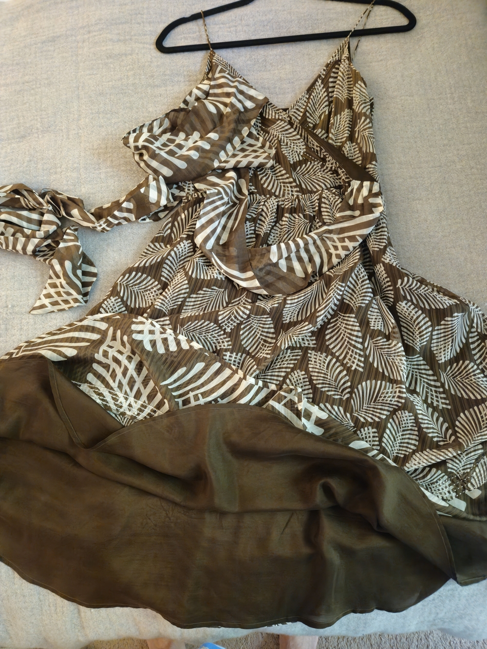 Tommy Bahama NWOT Silk Cotton Tropical Dress 2 Border Hem Midi Double Wrap Sash - Picture 14 of 17